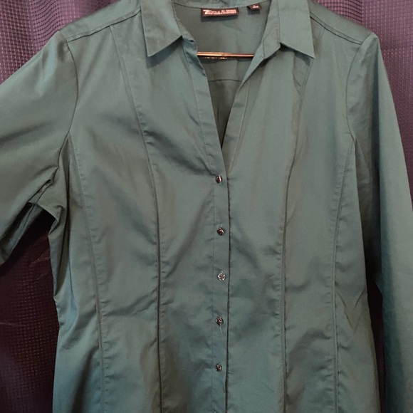 Dark Teal NY&Co 7th Ave Design Studio Button Down - Picture 2 of 5